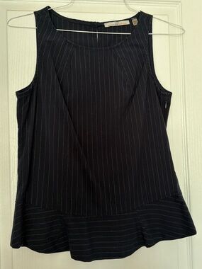 DEX Sleeveless Pinstripe Top | Size S | Black | Workwear